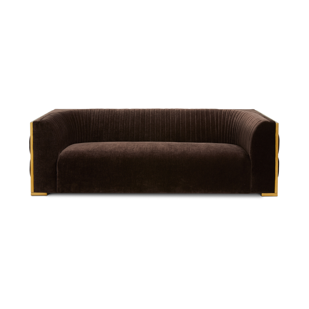 Bergen sofa: Contessa-Java color gold steel finish